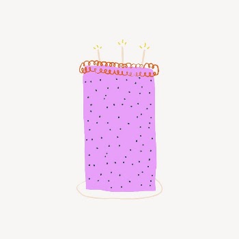 Birthday cake sticker, cute doodle | Free Vector - rawpixel