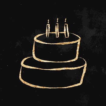Birthday cake sticker, gold aesthetic | Free Vector Illustration - rawpixel