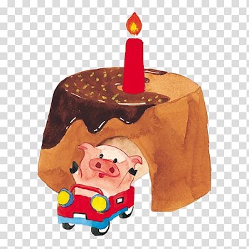 Birthday cake Watercolor painting Illustration, candle transparent background PNG clipart