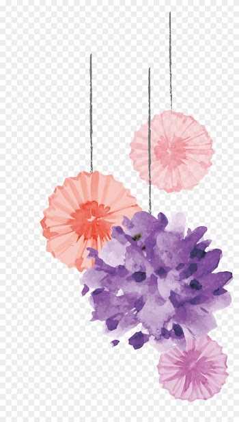 Birthday Cake Wedding Invitation Clip Art - Art Print: Birthday Pom Poms By Kimberly Allen : 19x13in