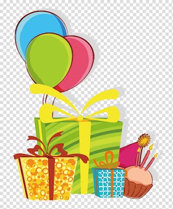 Birthday cake Wedding invitation Greeting card , Colored balloons gift transparent background PNG clipart