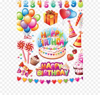 Birthday cake Wedding invitation Greeting card - Colorful cartoon birthday element vector material 