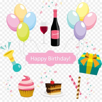 Birthday cake Wish Happy Birthday to You Party - Vector hand-drawn cartoon birthday party 