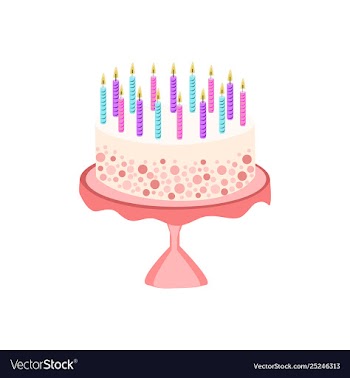 Birthday cake with candle decoration vector image