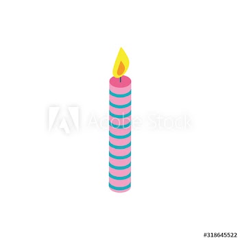 birthday celebration candle isometric icon