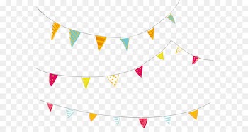Birthday Clip art - Colored hanging flags 