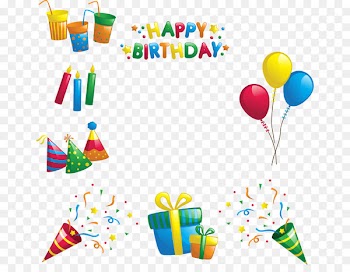 Birthday Clip art - Hand colored balloons letters gift 