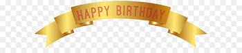 Birthday Clip art - Happy Birthday Gold Banner PNG Clip Art 