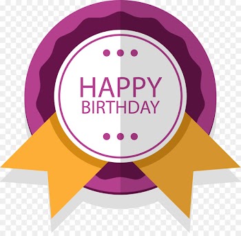 Birthday Computer file - Purple round birthday label 