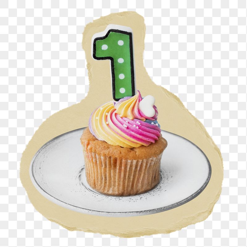 Birthday cupcake png sticker, ripped | Free PNG - rawpixel