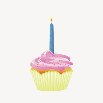 Birthday cupcake sticker, dessert illustration | Free PSD - rawpixel