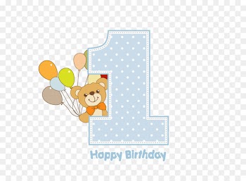Birthday Download Greeting card - Vector is one year old 