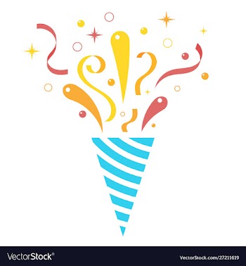 Birthday exploding party with stars vector image