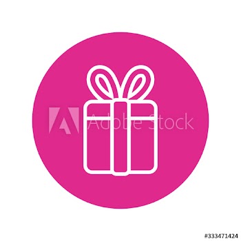 birthday gift box block and line style