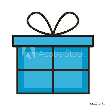 birthday gift box line and fill style