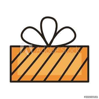 birthday gift box line and fill style