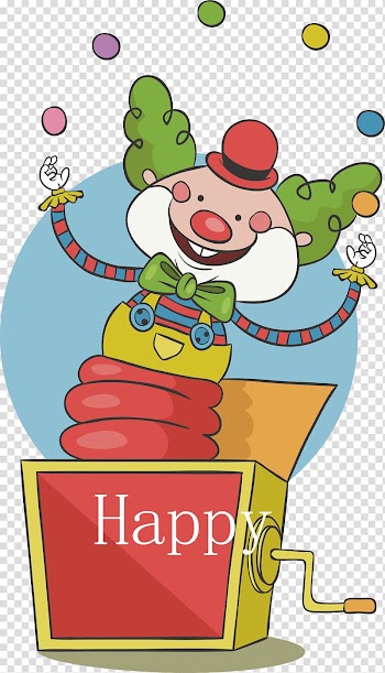 Birthday Gift Cartoon Poster, circus clown transparent background PNG clipart