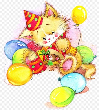 Birthday Gift Greeting card Illustration - Opening presents Tom and Jerry 
