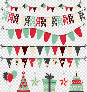 Birthday Gift , Triangular flag decoration transparent background PNG clipart