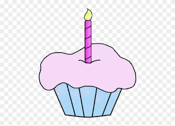 Birthday Girl Cupcake With Candle Clip Art