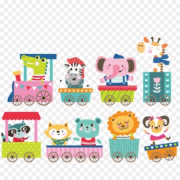 Birthday Greeting card Photography Illustration - Cartoon train cartoon animals 