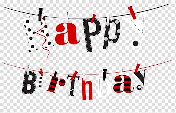 Birthday , Happy Birthday Streamer , Happy Birthday transparent background PNG clipart