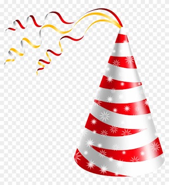 Birthday Hat White And Red Party Hat Clipart Image - Happy Birthday Cap Png