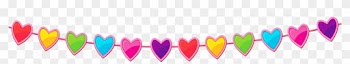 Birthday Hearts Clip Art - Line Of Hearts Clip Art