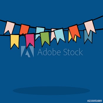 Birthday or carnival party flag cute decoration