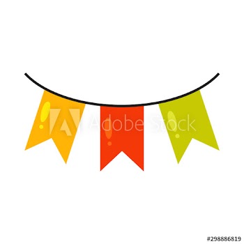 Birthday or carnival party flag cute decoration