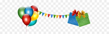 Birthday Party Clip art - Party Decoration with Gifts and Balloons Transparent Clipart 