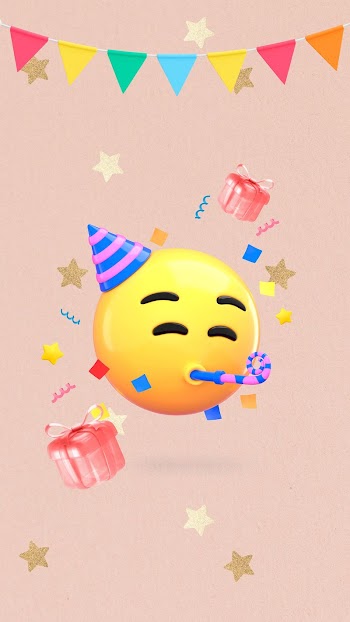 Birthday party emoticon iPhone wallpaper, | Free Photo - rawpixel
