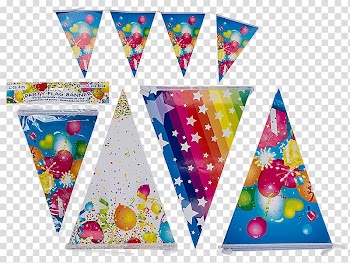 Birthday Party Garland Paper Decoratie, the party decorated flags transparent background PNG clipart