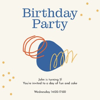 Birthday party invitation template, cute | Free PSD Template - rawpixel