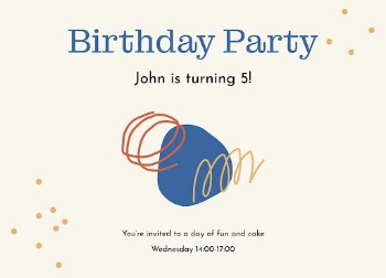 Birthday party invitation template, cute | Free Vector Template - rawpixel
