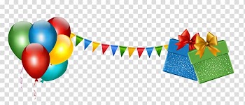 Birthday Party , Party Decoration with Gifts and Balloons , birthday decors transparent background PNG clipart