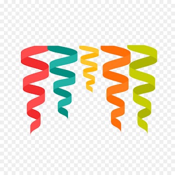 Birthday Party Ribbon - Birthday party decoration hanging ribbon vector png 