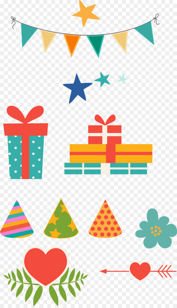 Birthday Party Ribbon Gratis Euclidean vector - Flat ribbon decoration birthday gift 