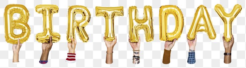 Birthday png, letter foil balloon, | Free PNG - rawpixel