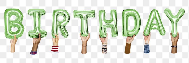 Birthday png, letter foil balloon, | Free PNG - rawpixel