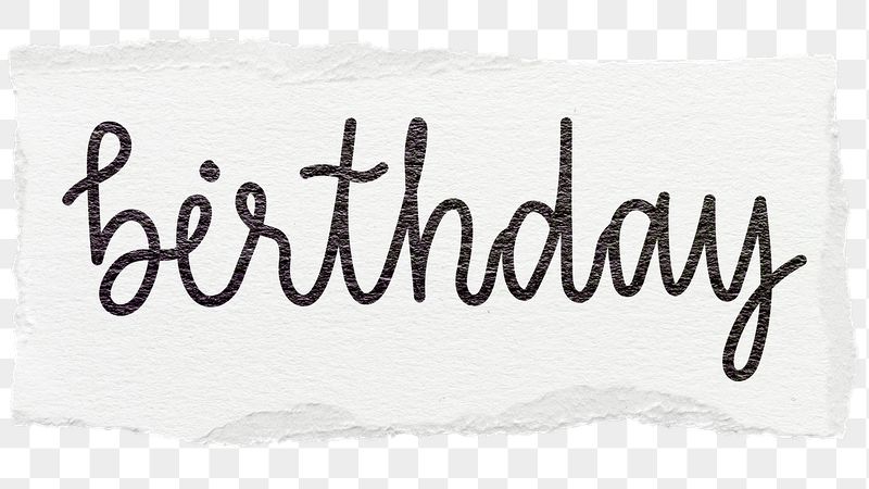 Birthday png word sticker typography, | Free PNG - rawpixel