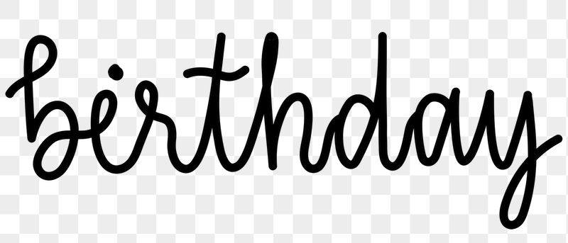 Birthday png word sticker typography, | Free PNG - rawpixel