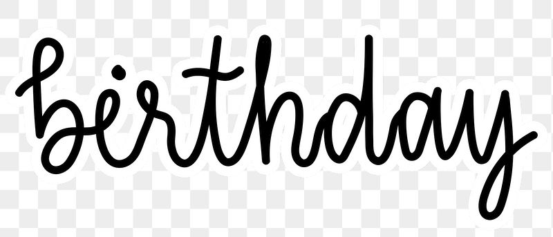 Birthday png word sticker typography, | Free PNG - rawpixel