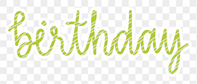 Birthday png word sticker typography, | Free PNG - rawpixel