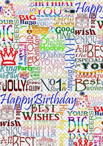 Birthday word art, text overlay lot transparent background PNG clipart