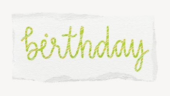 Birthday word, ripped paper typography | Free PSD - rawpixel