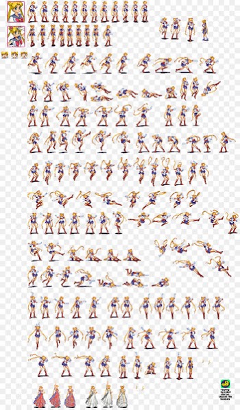 Bishoujo Senshi Sailor Moon: Another Story Sailor Venus Sailor Mars Sprite - sprite sheet 