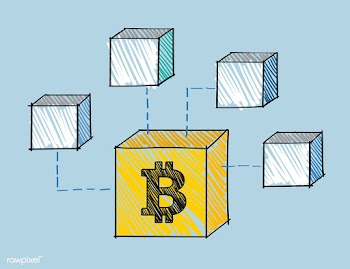 Bitcoin block attached to blockchain illustra.. | Free stock vector - 472125