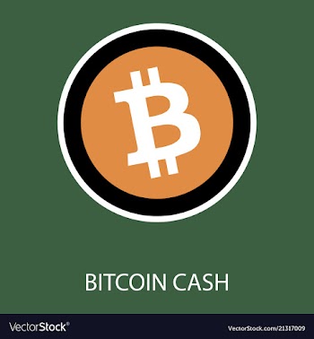 Bitcoin cash icon cryptocurrency with huge market vector image