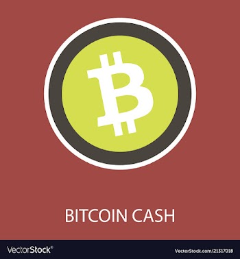 Bitcoin cash icon cryptocurrency with huge market vector image